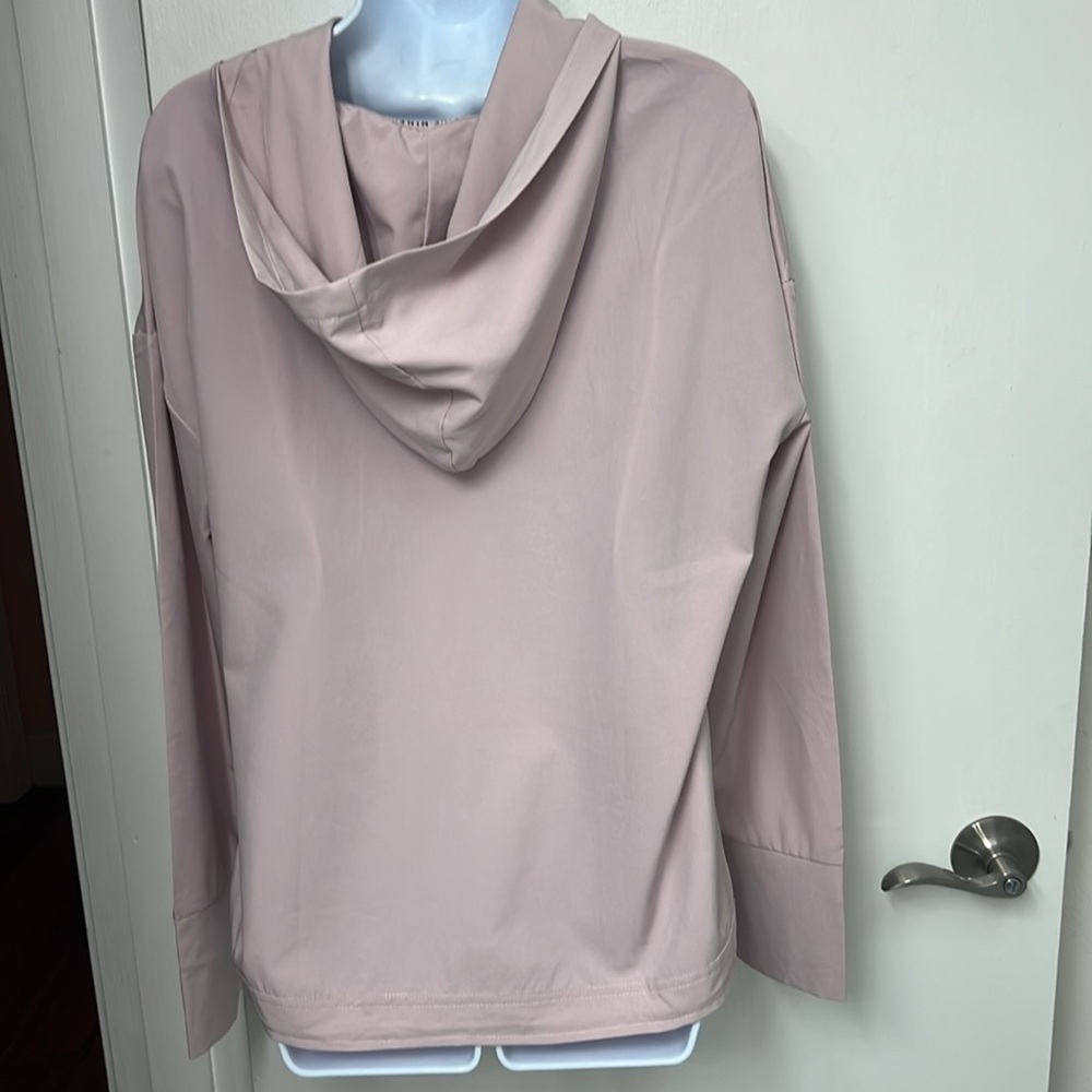 30. Nine West Active Quarter Zip Pullover Wind Breaker, Pink, Size Med. Like New - Picture 2 of 8